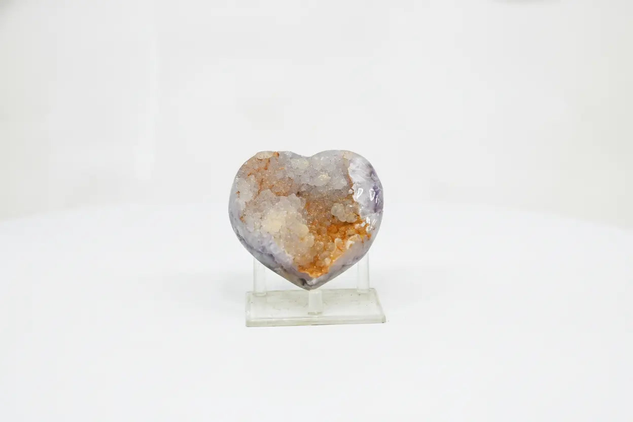 Amara · Amethyst Heart with Orange Sugar Druzy | Amethystore