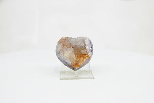 Amara · Amethyst Heart with Orange Sugar Druzy | Amethystore