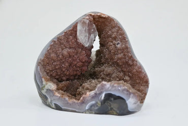 Aurora · Amethyst with Orange Rainbow Cavity & Calcite - view 2