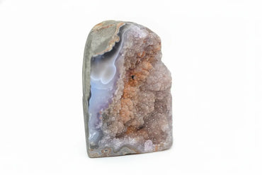 Coral · Amethyst with Pink Sugar Druzy and Orange Banding - view 2