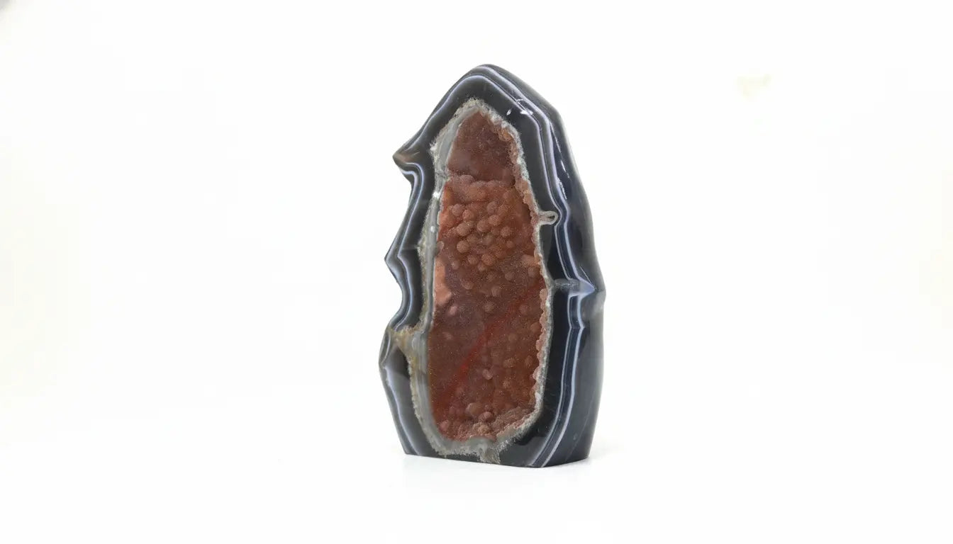 Ember · Polished Agate Body with Orange Amethyst Crystals | Amethystore