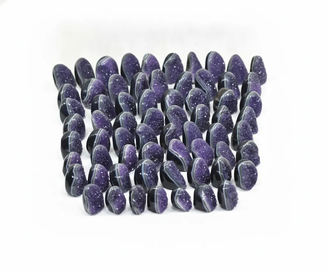 Mosaic · Mini Cut-Base Agate & Amethyst Lot - view 5