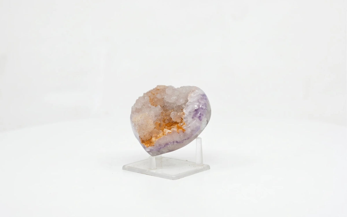 Amara · Amethyst Heart with Orange Sugar Druzy - view 3