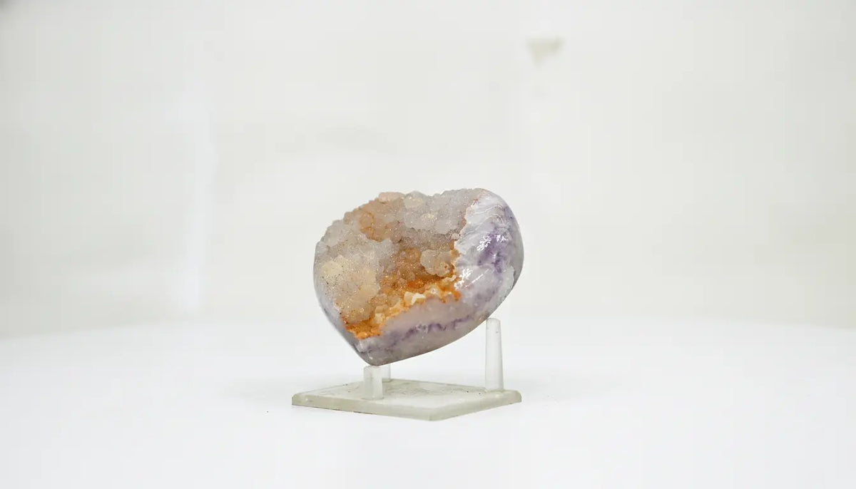 Amara · Amethyst Heart with Orange Sugar Druzy - view 5