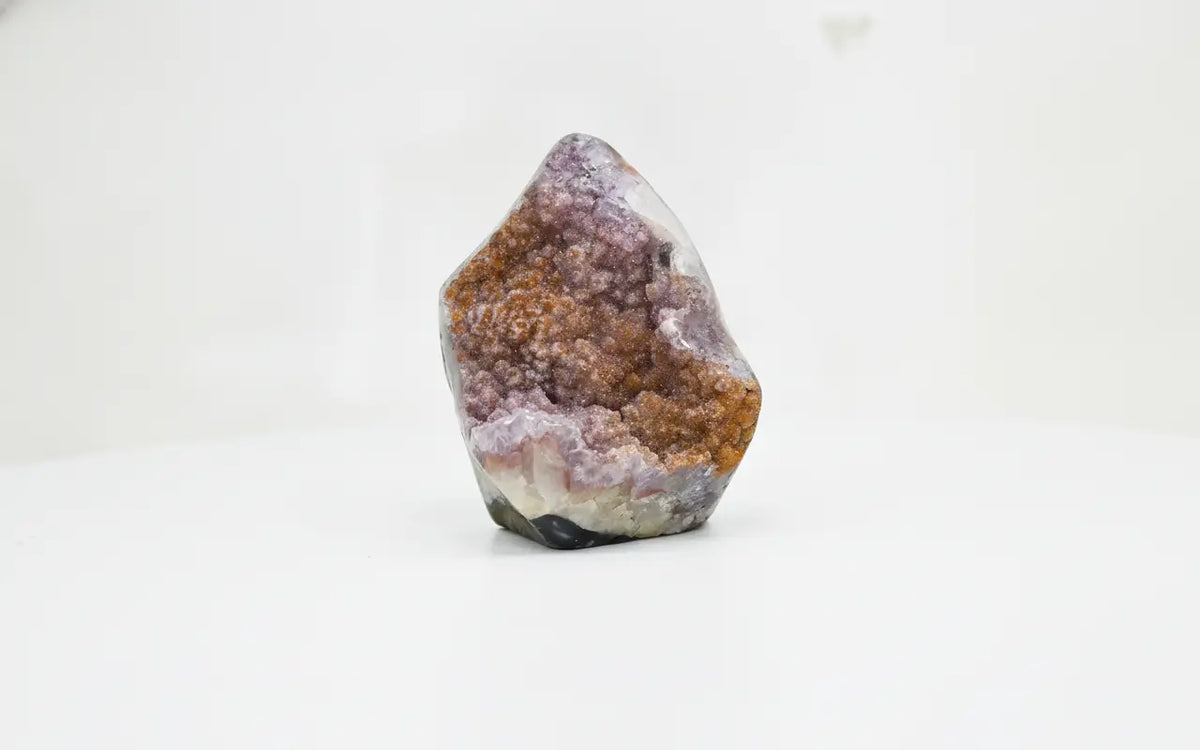 Amber · Amethyst with Sugar Druzy and Yellow Banding - view 2