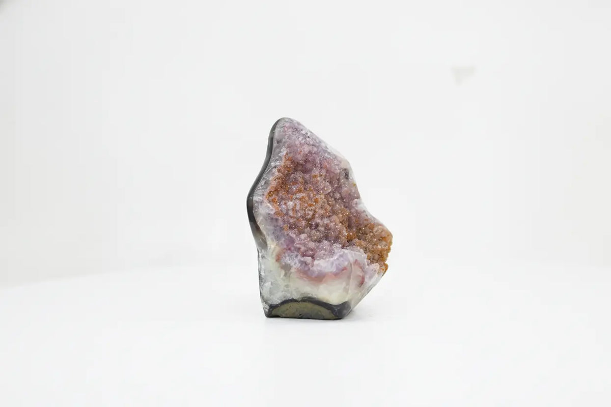 Amber · Amethyst with Sugar Druzy and Yellow Banding - view 3