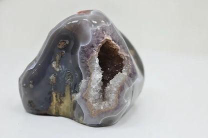 Aurora · Amethyst with Orange Rainbow Cavity & Calcite - view 4