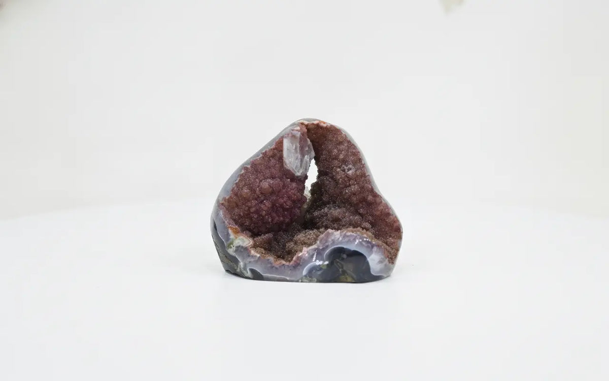 Aurora · Amethyst with Orange Rainbow Cavity & Calcite - view 5