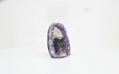 Calla · Cut-Base Amethyst with Calcite Specimen | Amethystore