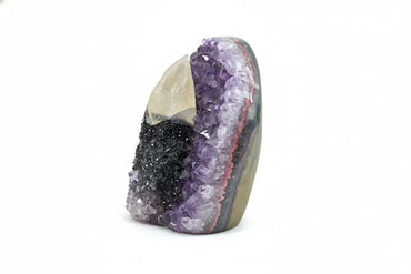 Calla · Cut-Base Amethyst with Calcite Specimen - view 2