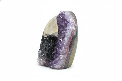 Calla · Cut-Base Amethyst with Calcite Specimen - view 2