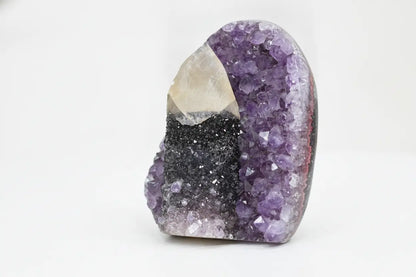 Calla · Cut-Base Amethyst with Calcite Specimen - view 3