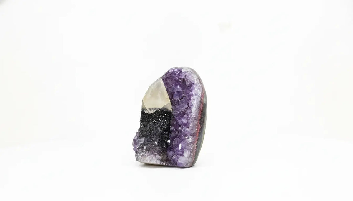 Calla · Cut-Base Amethyst with Calcite Specimen - view 4
