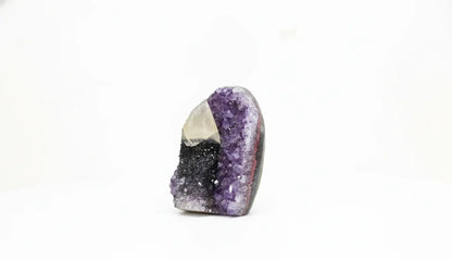 Calla · Cut-Base Amethyst with Calcite Specimen - view 4