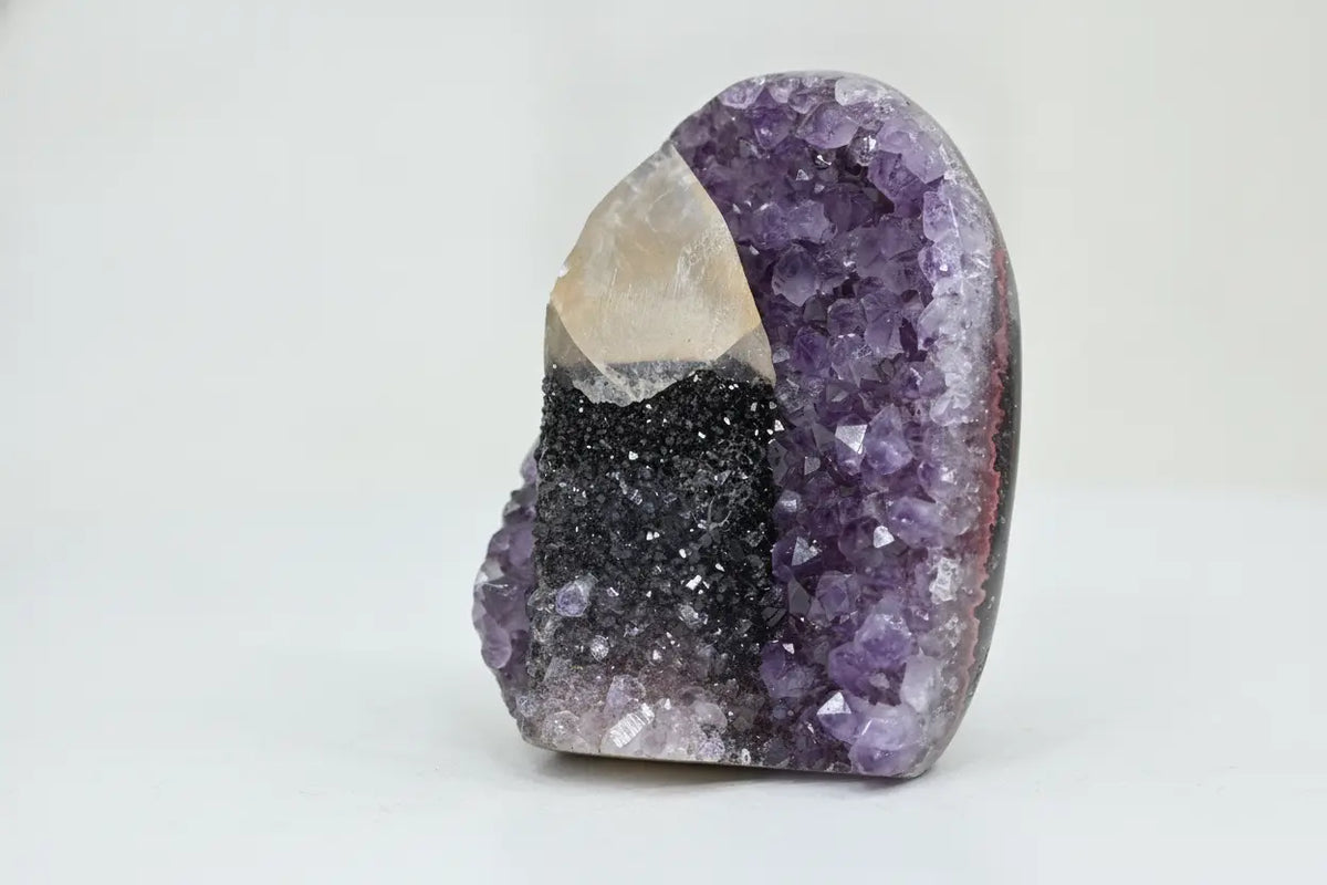Calla · Cut-Base Amethyst with Calcite Specimen - view 5