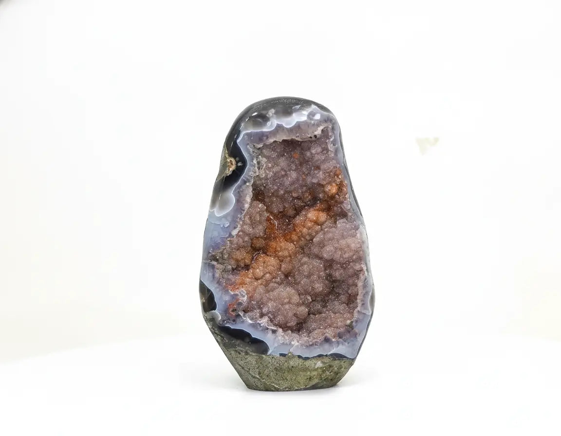 Coral · Amethyst with Pink Sugar Druzy and Orange Banding | Amethystore