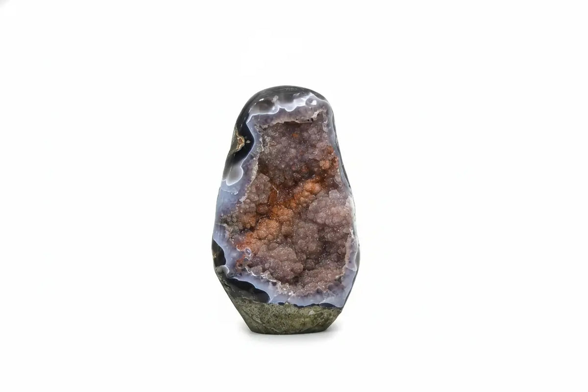 Coral · Amethyst with Pink Sugar Druzy and Orange Banding - view 3