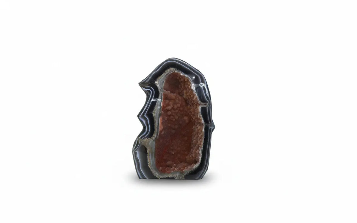 Ember · Polished Agate Body with Orange Amethyst Crystals - view 2
