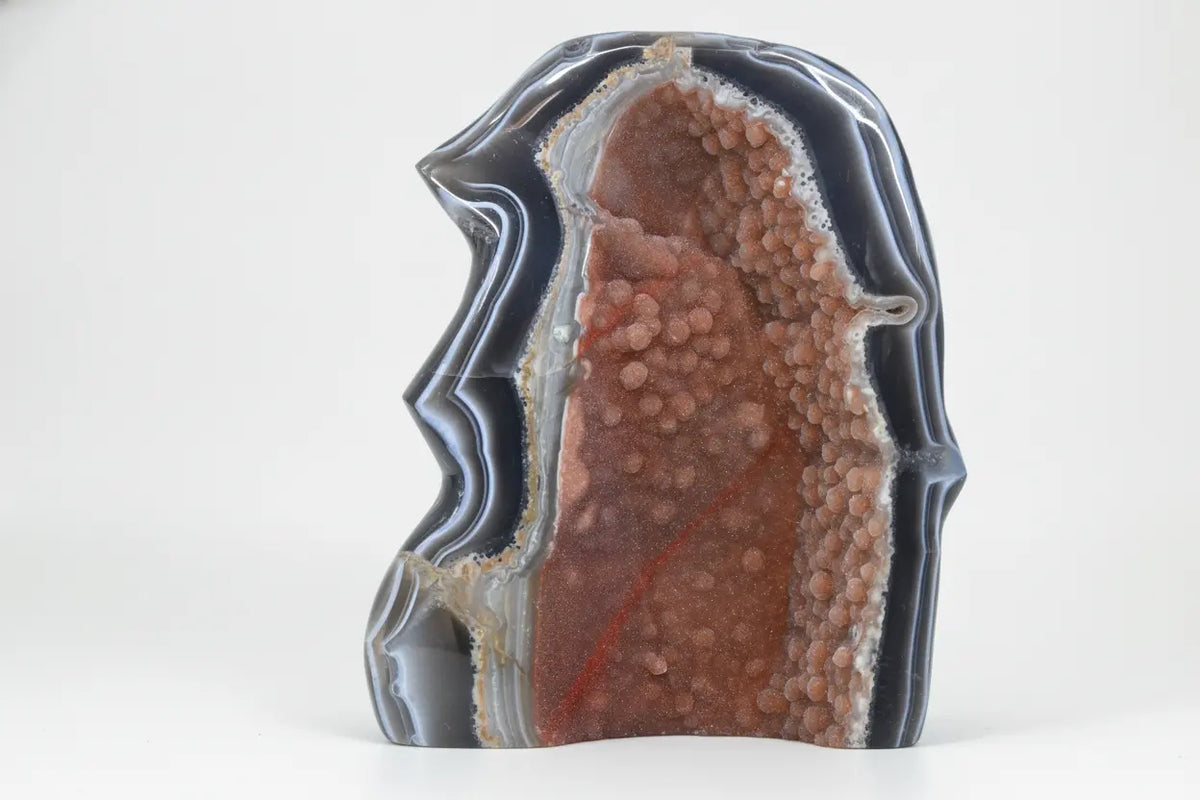 Ember · Polished Agate Body with Orange Amethyst Crystals - view 3