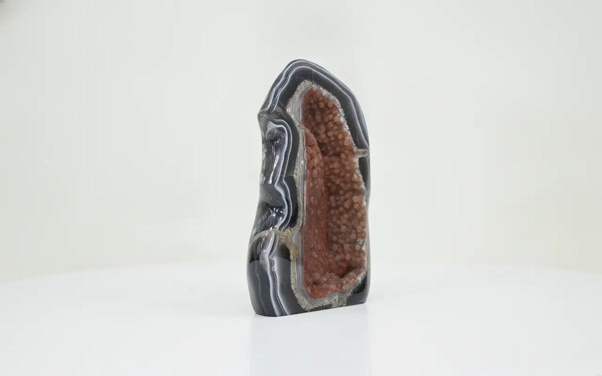 Ember · Polished Agate Body with Orange Amethyst Crystals - view 4