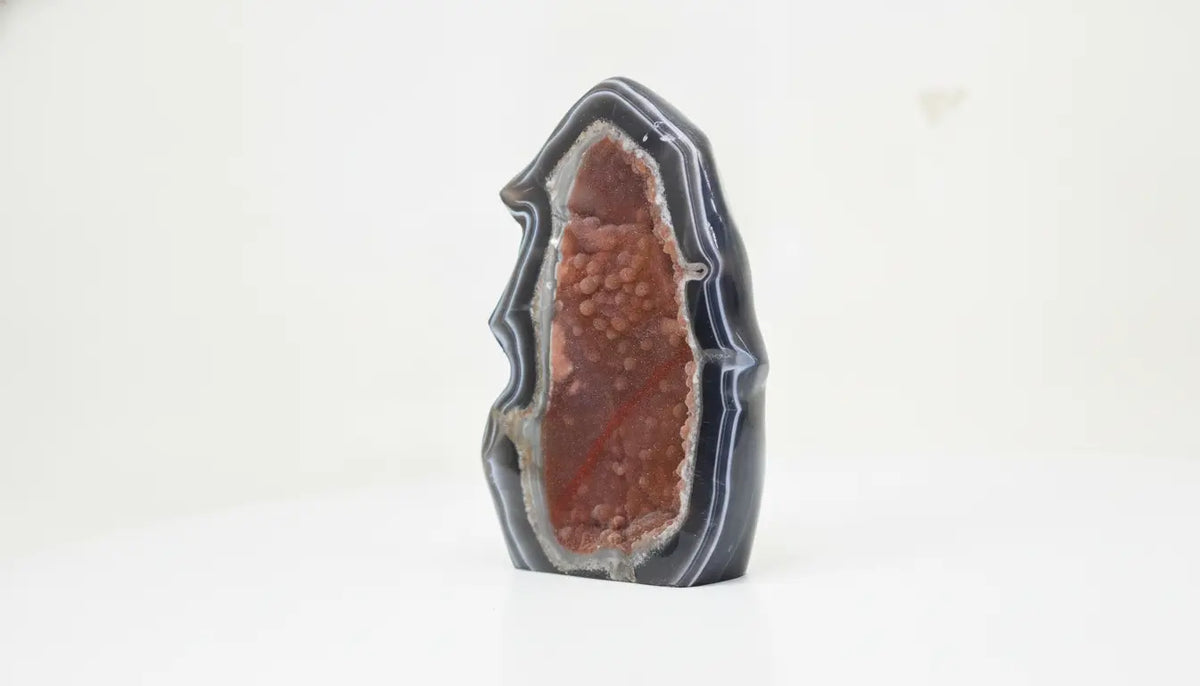 Ember · Polished Agate Body with Orange Amethyst Crystals - view 5