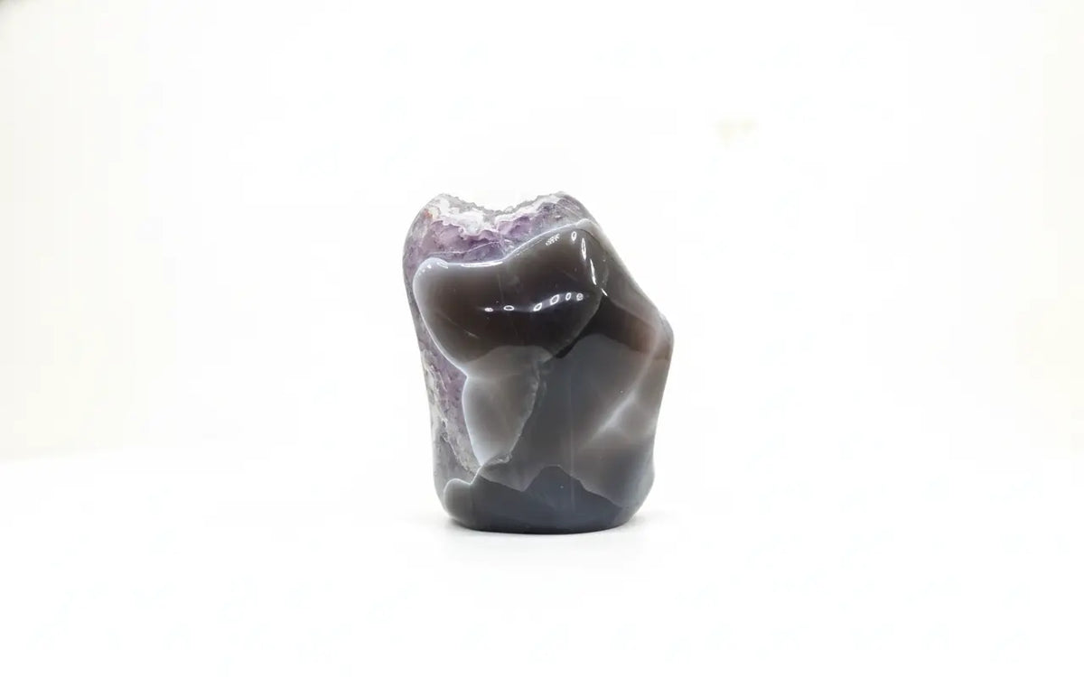 Erebus · Polished Agate with Amethyst & Calcite Cavity - view 3