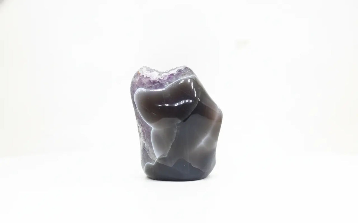 Erebus · Polished Agate with Amethyst & Calcite Cavity - view 5