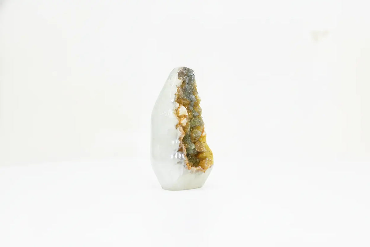 Fern · Cut-Base Amethyst Quartz, Green & Yellow Sugar Druzy | Amethystore