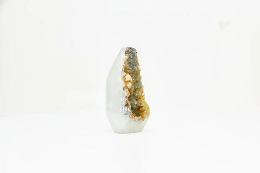 Fern · Cut-Base Amethyst Quartz, Green & Yellow Sugar Druzy | Amethystore