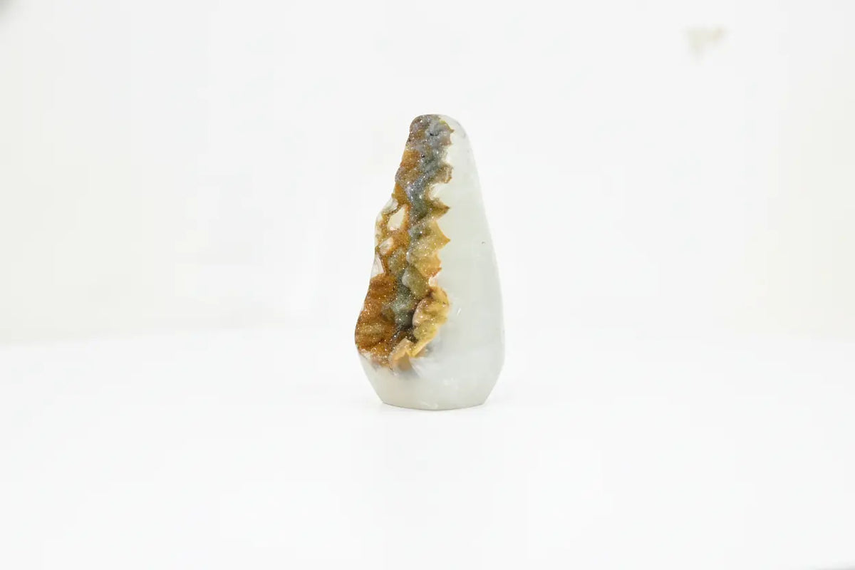 Fern · Cut-Base Amethyst Quartz, Green & Yellow Sugar Druzy - view 2