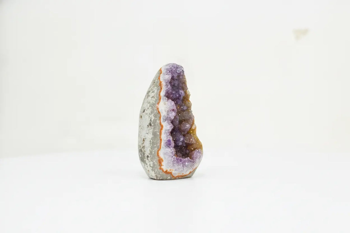Fern · Cut-Base Amethyst Quartz, Green & Yellow Sugar Druzy - view 4