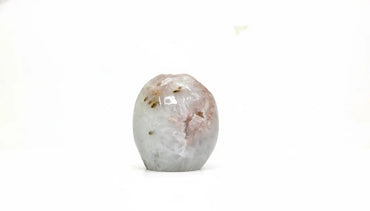 Heather · Cut-Base Pink Quartz, Polished, with Calcite - view 2