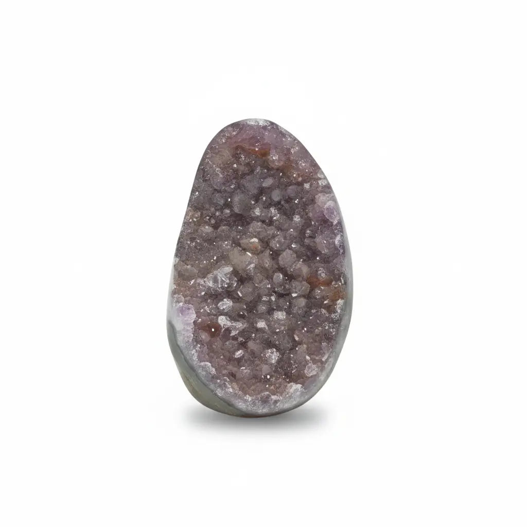 Iris · Cut-Base Rainbow Amethyst with Sugar Druzy, Polished | Amethystore