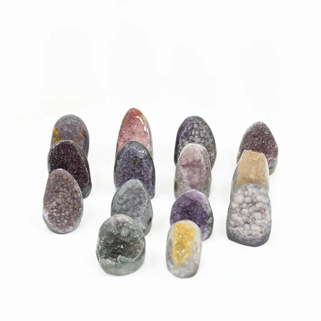 Iris · Cut-Base Rainbow Amethyst with Sugar Druzy, Polished - view 5