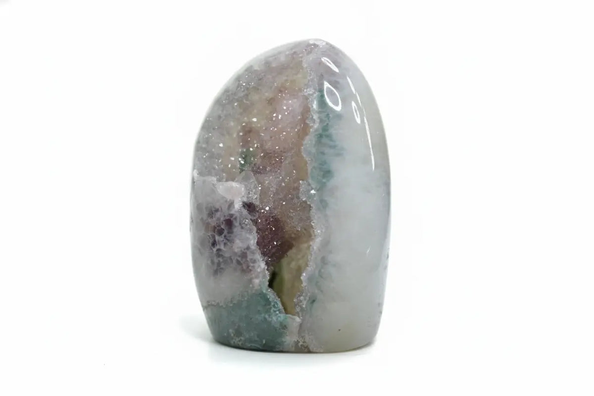Juniper · Polished Amethyst Quartz with Green Crystals - view 2