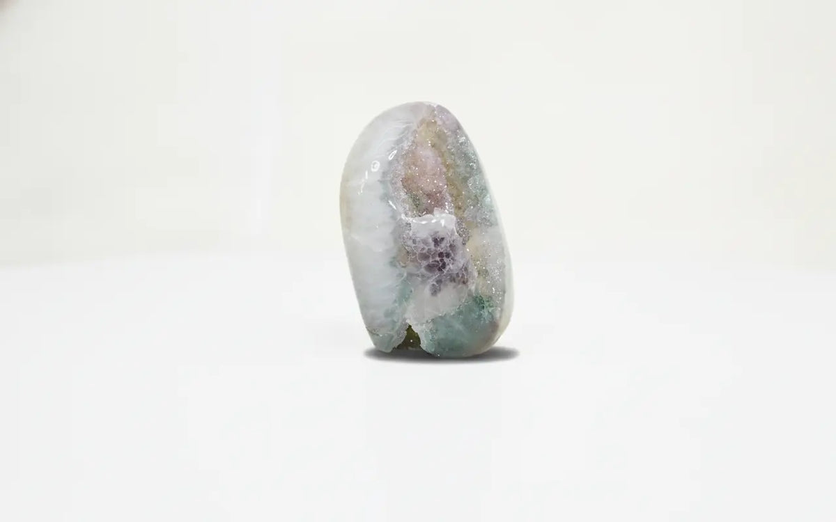 Juniper · Polished Amethyst Quartz with Green Crystals - view 4
