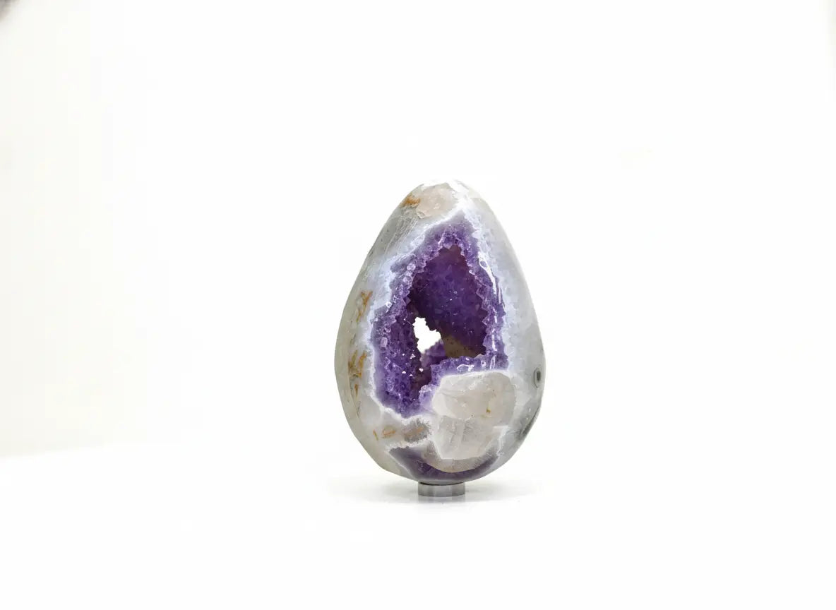 Maia · Polished Amethyst Egg with Open Cavity - view 2