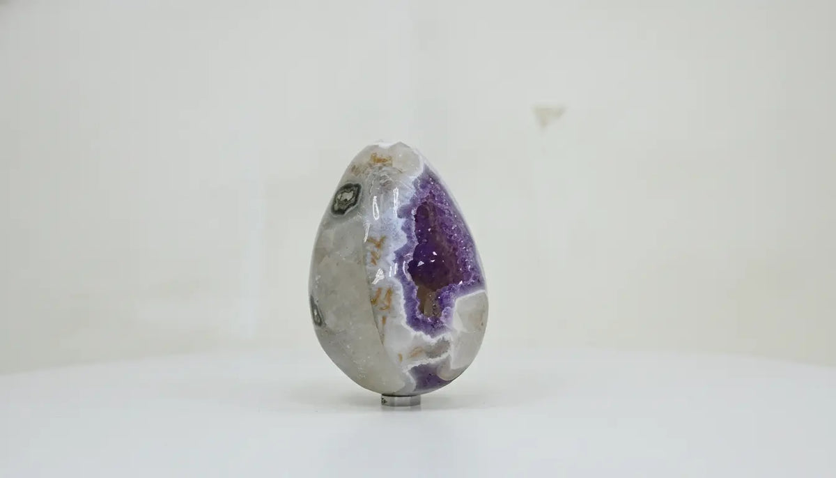 Maia · Polished Amethyst Egg with Open Cavity - view 4