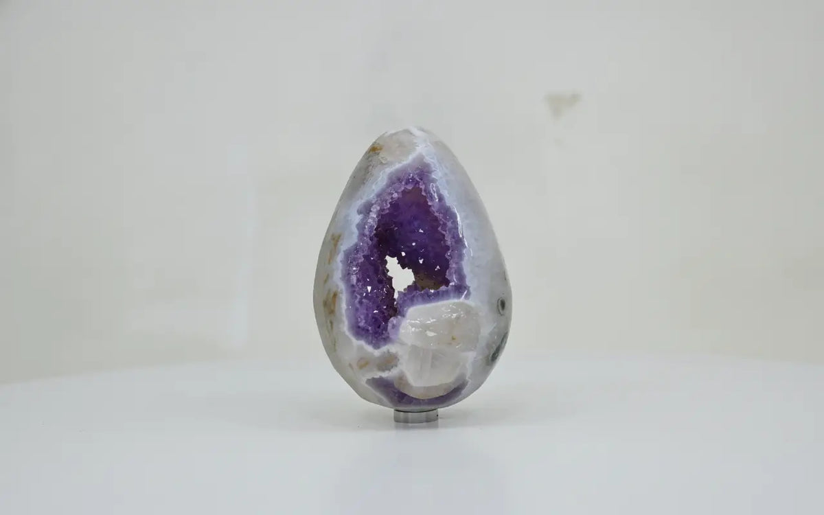 Maia · Polished Amethyst Egg with Open Cavity - view 5