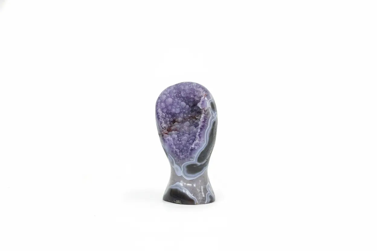Pollux · Amethyst Free-Form, Twin Crystal with Sugar Druzy | Amethystore