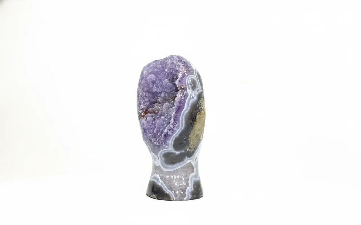 Pollux · Amethyst Free-Form, Twin Crystal with Sugar Druzy - view 2