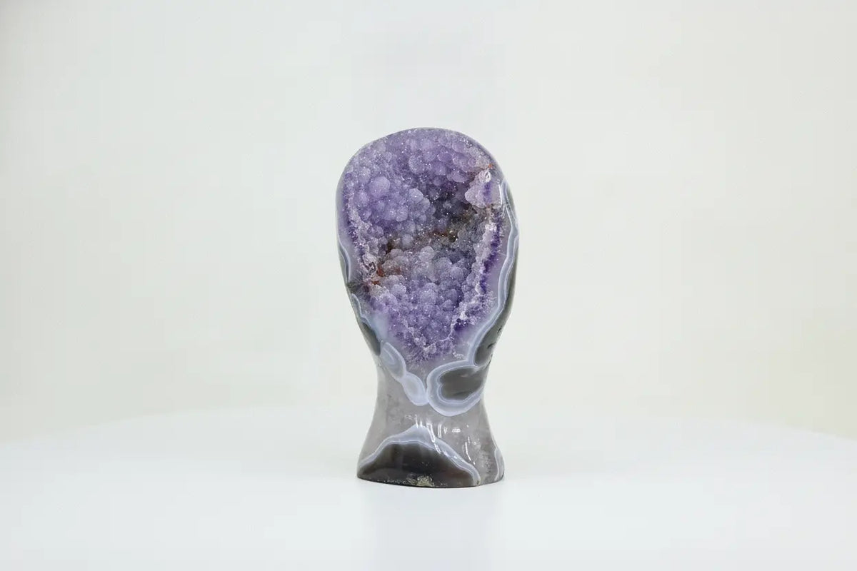 Pollux · Amethyst Free-Form, Twin Crystal with Sugar Druzy - view 5